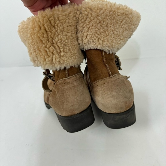 Ugg Chestnut Belleuve Suede Sheepskin Convertible Short & Tall Winter Boots - Picture 4 of 9
